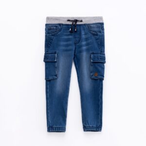 Pants bebe boy soft denim-lycra blue denim