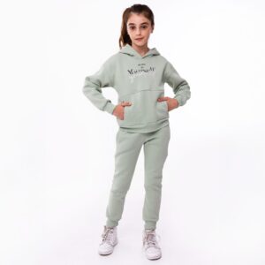 Girl fleece set with hood girly peanut-girly peanut