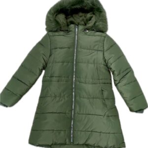 Girl jacket with hood olivine