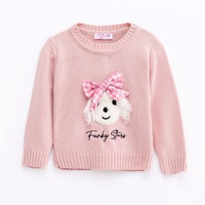 Bebe girl knitted blouse nude pink