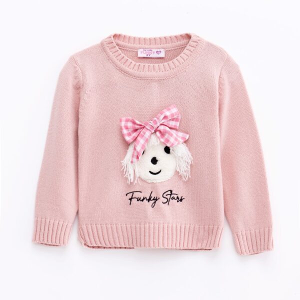 Bebe girl knitted blouse nude pink