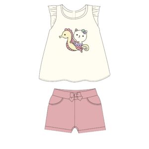 Set t-shirt s/s+shorts newborn