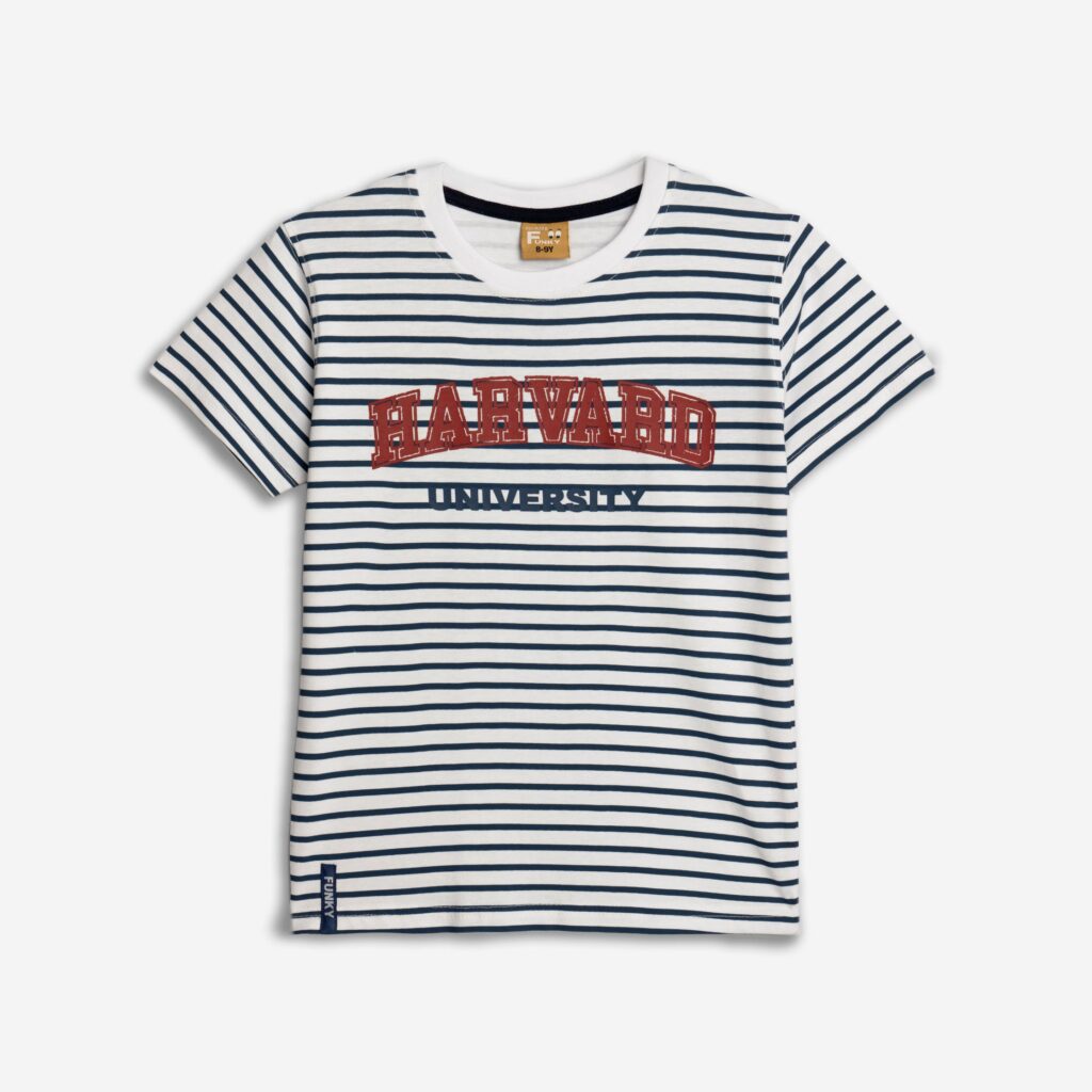 camiseta juvenil chico white stripe
