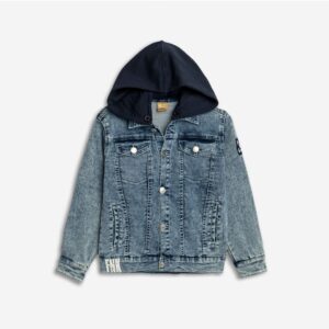 Jacket jean hood boy blue