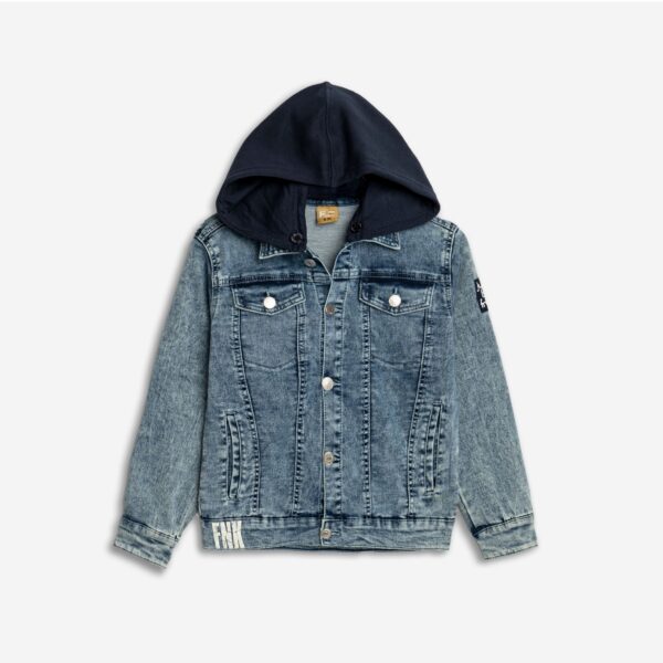 Jacket jean hood boy blue