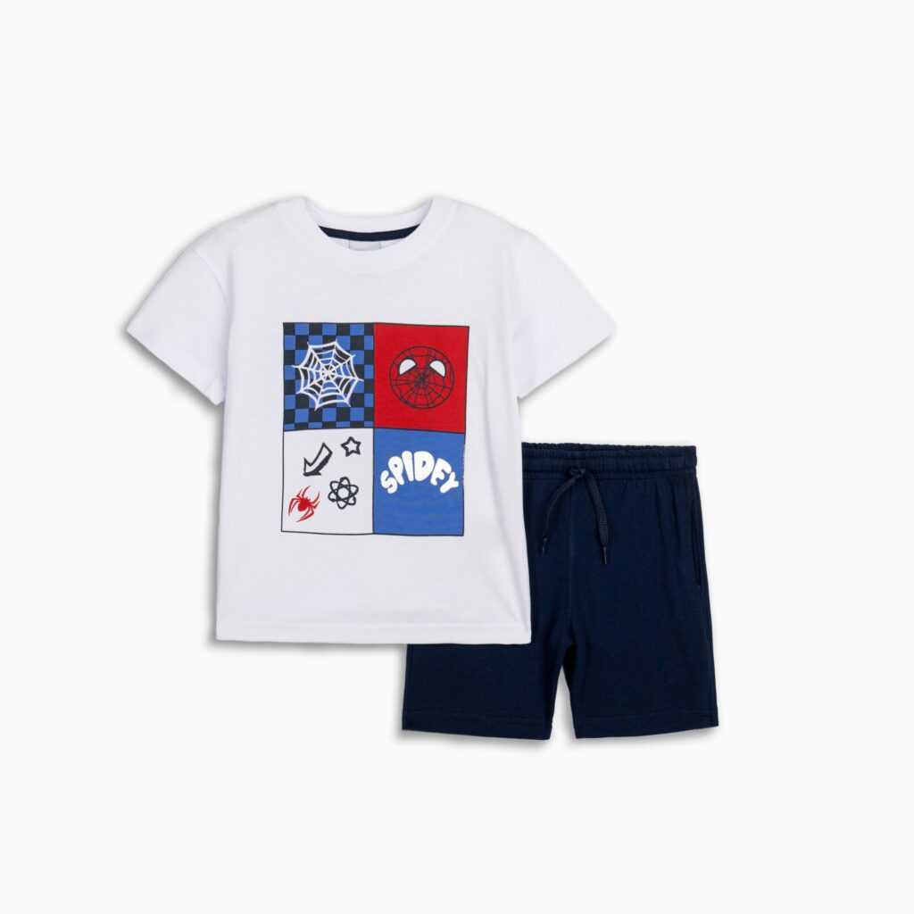 Conjunto camiseta blanca  + pantal&oacute;n Marino Spiderman