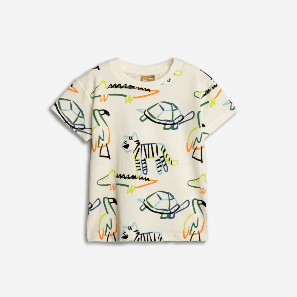 camiseta beige animales ni&ntilde;o