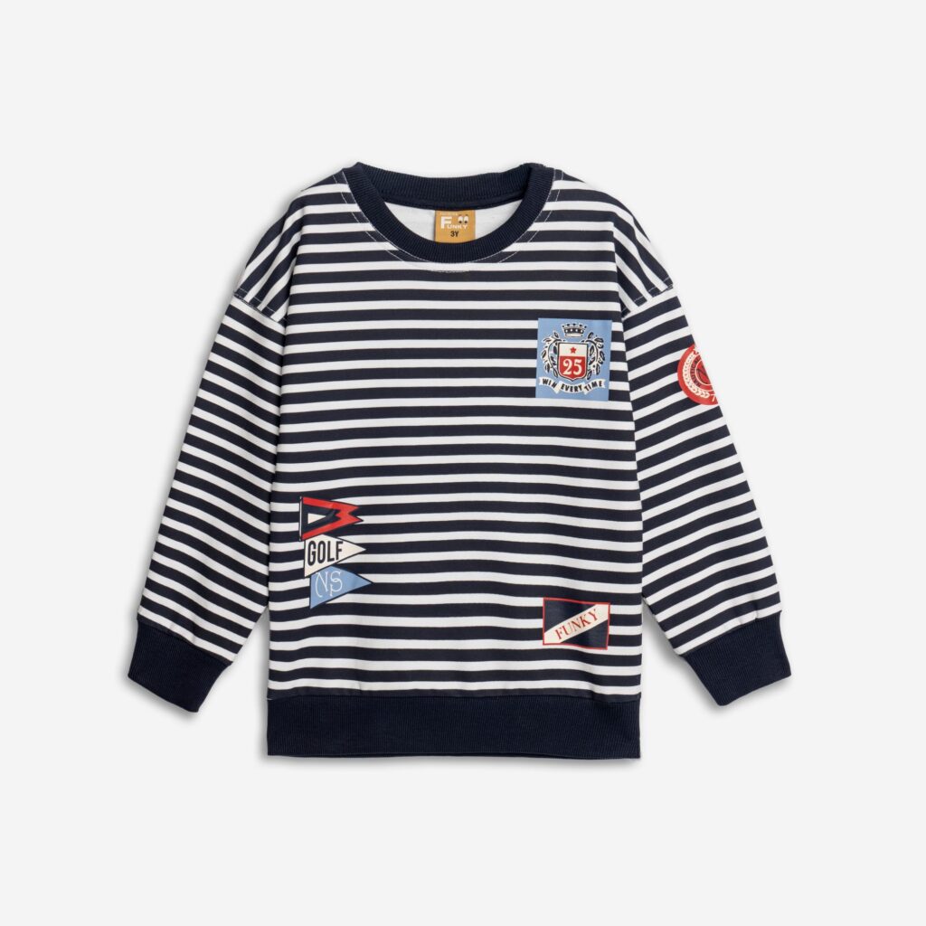 Sudadera fina rayas marino/blanca ni&ntilde;o