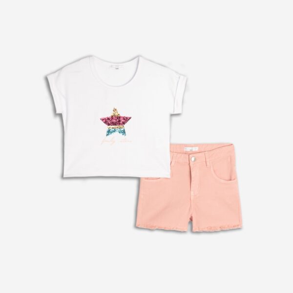 tshirt girl white  nude pink start