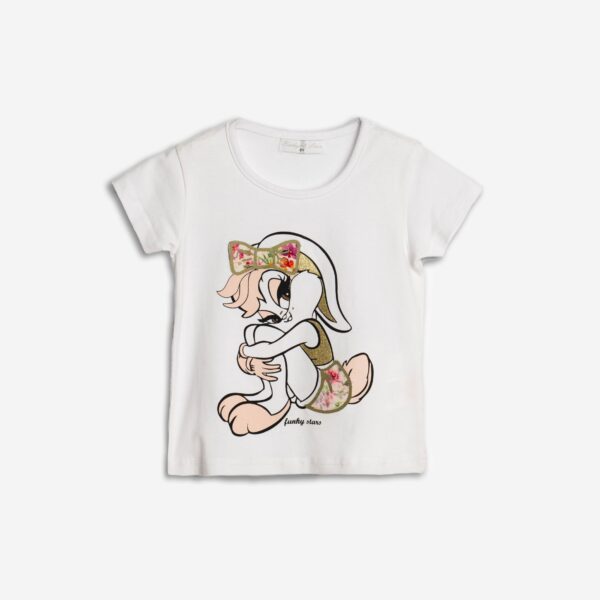 T-shirt s/s lycra bebe girl white