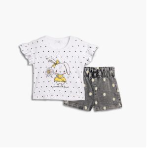Set shorts jean lycra bebe girl