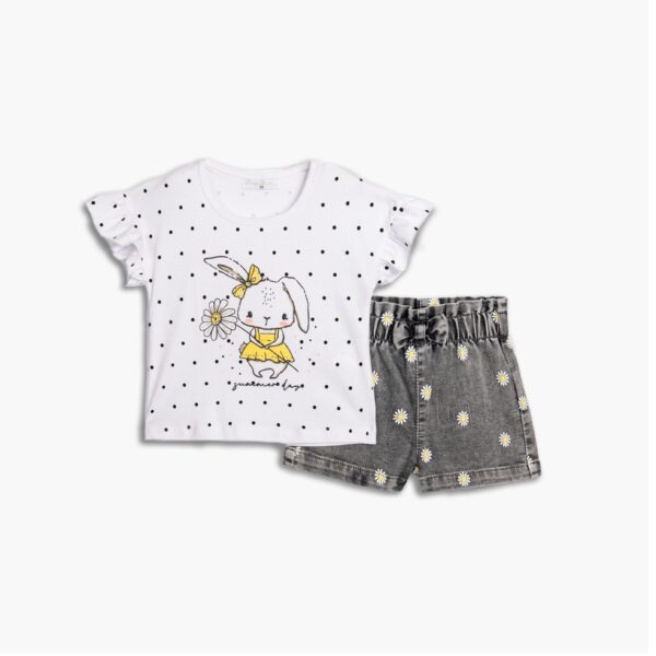 Set shorts jean lycra bebe girl