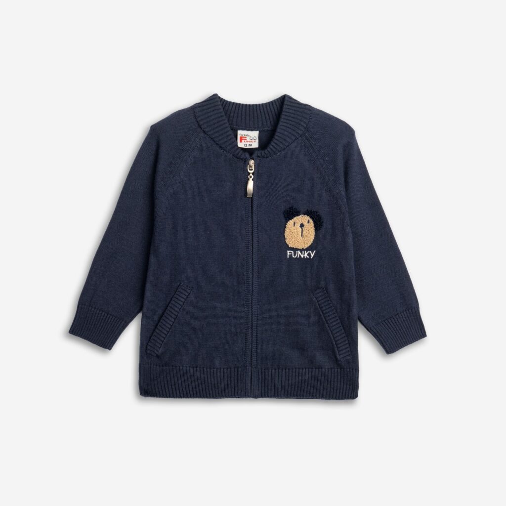 chaqueta de punto fino beb&eacute; marino