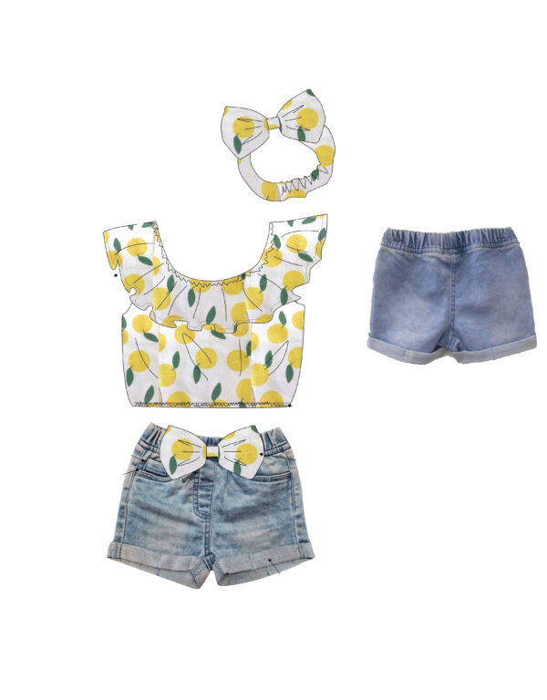 Set shorts jean lycra+handband