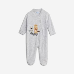Bodysuit new born boy light grey melanze