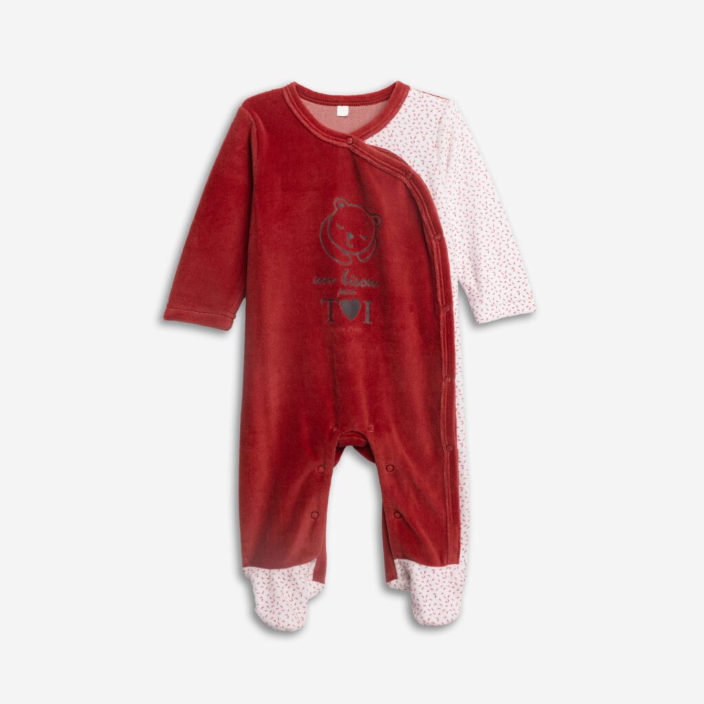 Pijama rojo tierra oso beb&eacute;