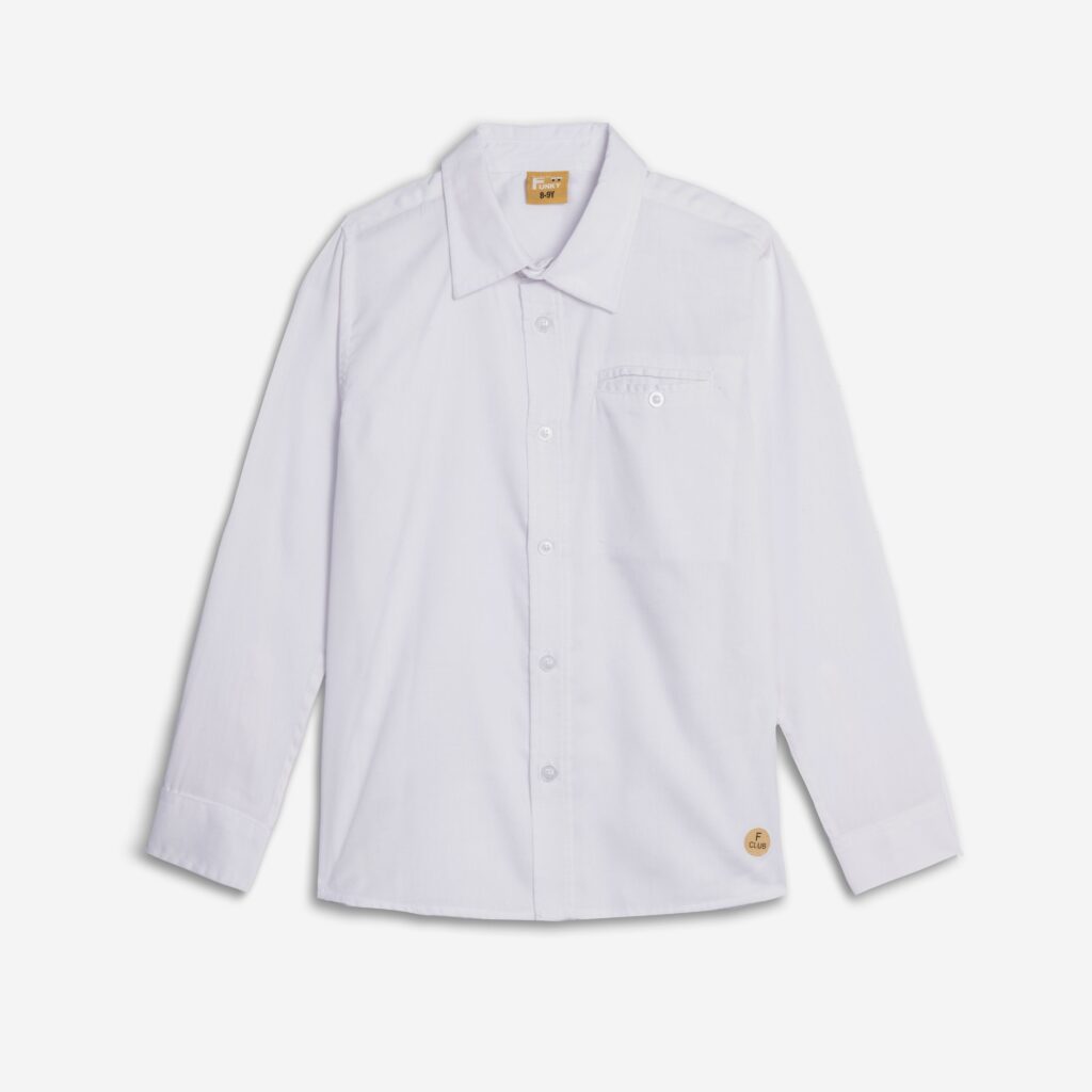 Camisa manga larga  blanca juvenil