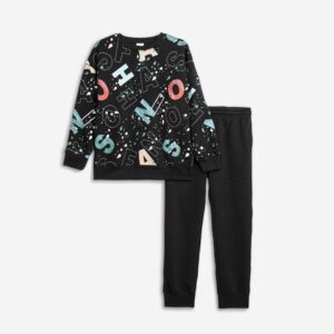 Set fleece boy black allover