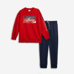 Set fleece boy red/blue