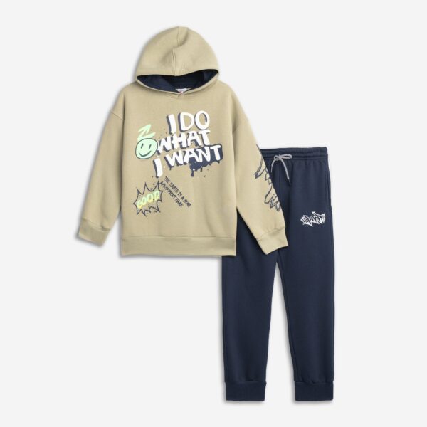Set fleece boy eykalyptus/blue