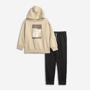 Set fleece boy eykalyptus/black