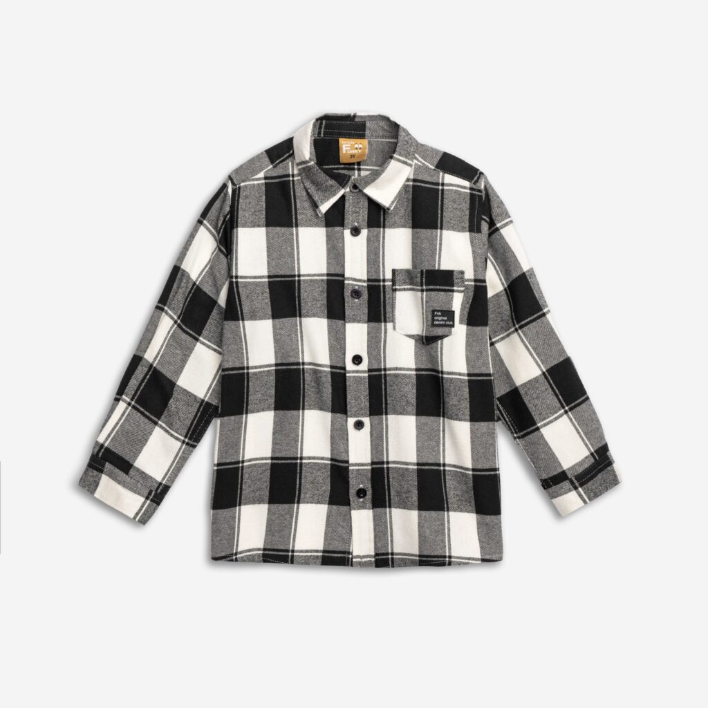 Camisa ni&ntilde;o cuadros negro-blanco