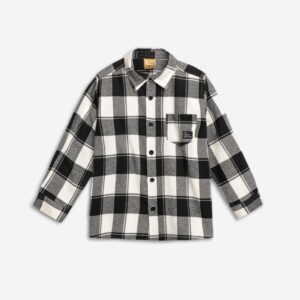 Shirt mini boy check black-ecrou