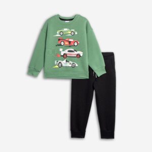 Set fleece mini boy deep grass/black
