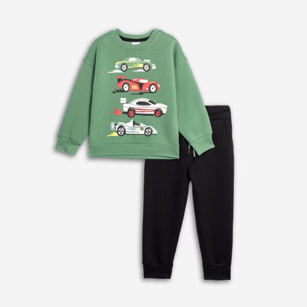 Set fleece mini boy deep grass/black