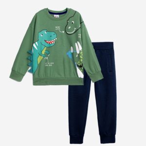Set fleece mini boy deep grass/blue
