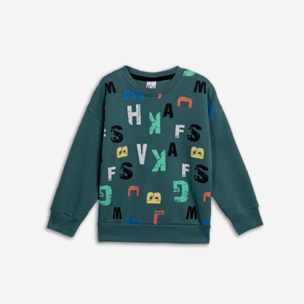 Blouse fleece mini boy irish green allover