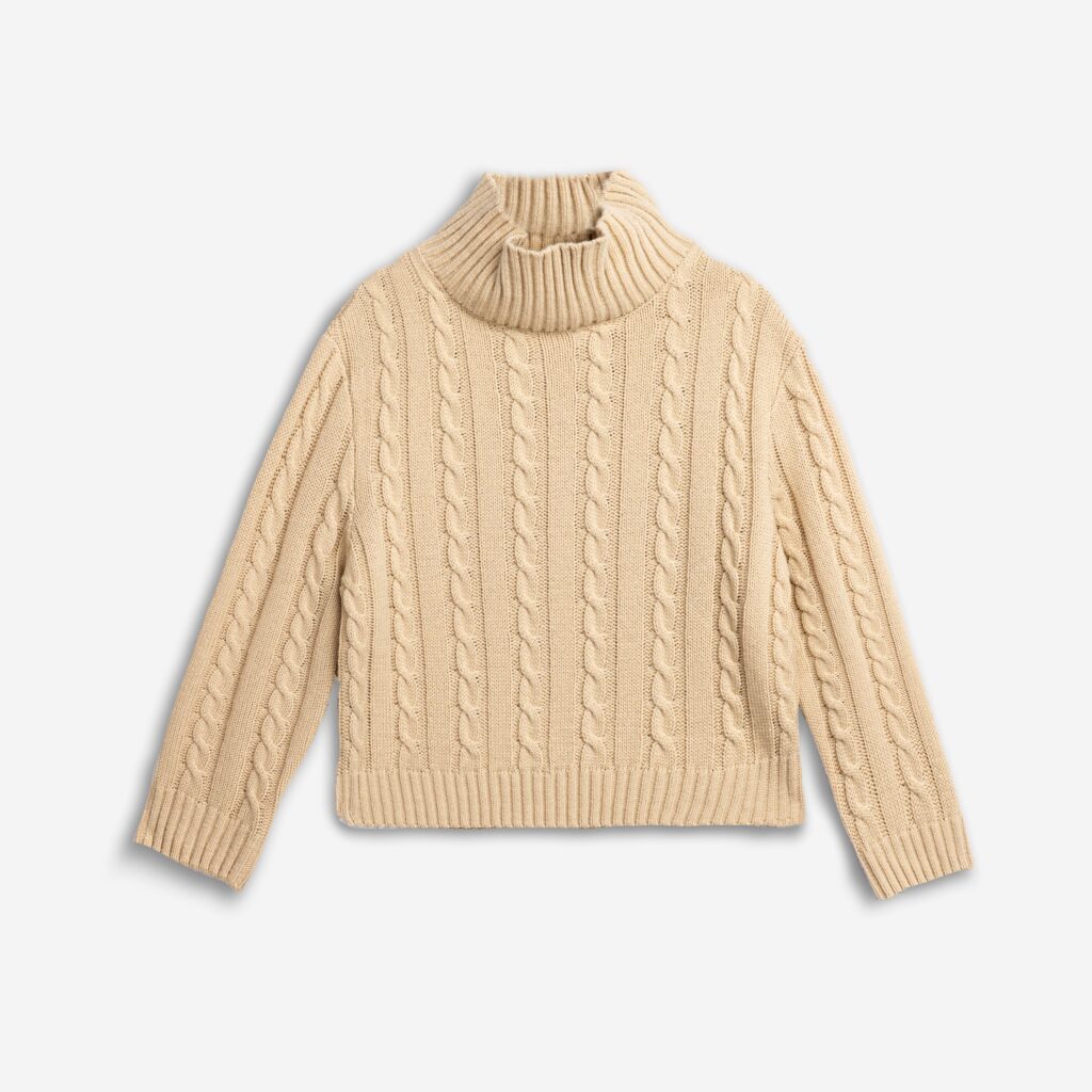 Jersey de punto juvenil beige- ochos
