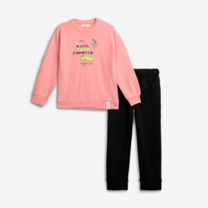 Set fleece girl blush/black