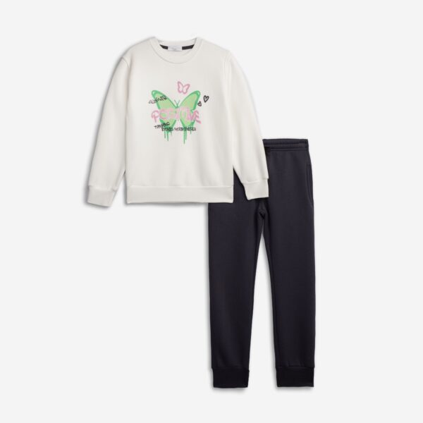 Set fleece girl ecrou/anthracite
