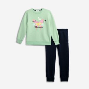 Set fleece girl peanut/blue