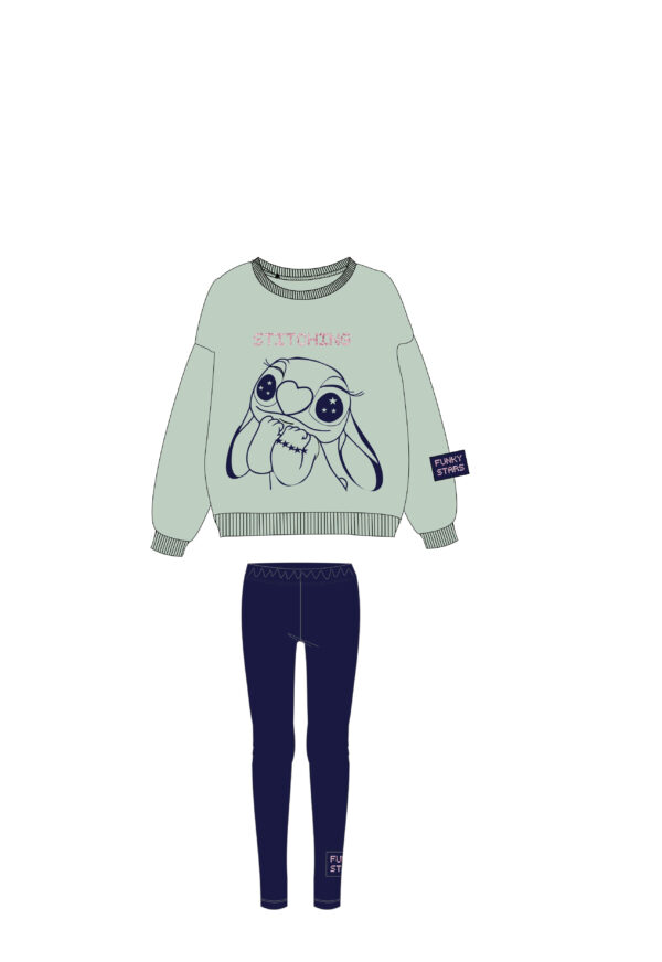 Set blouse+leggings girl peanut/blue