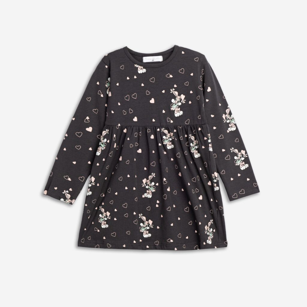 Vestido conejos antracita ni&ntilde;a infantil