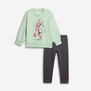 Blouse+leggings mini girl peanut/anthracite
