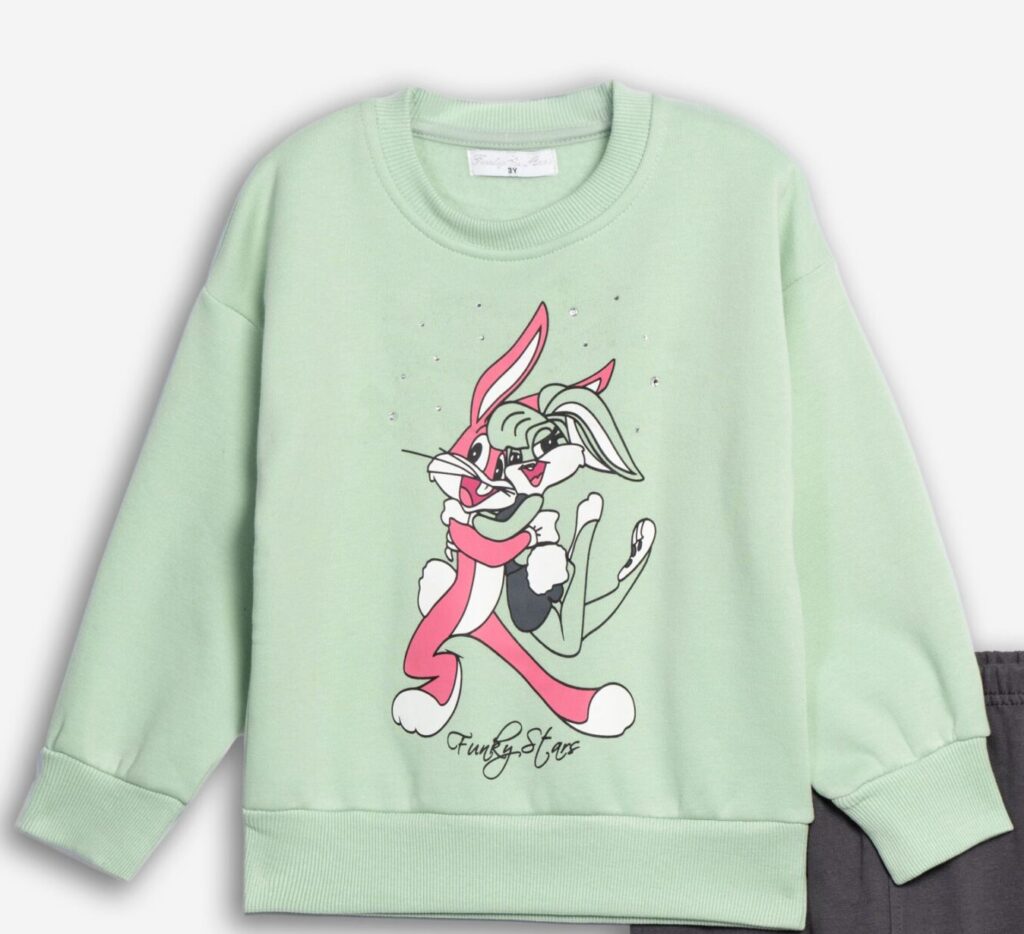 Sudadera conejos ni&ntilde;a menta