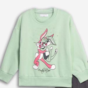 Sudadera conejos niña menta