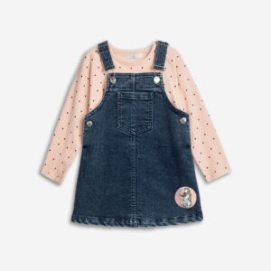 Blouse+allover set mini girl powder pink/blue