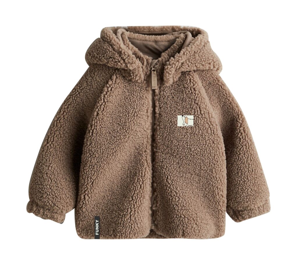 chaqueta capucha pelo bebe ni&ntilde;o chocolate