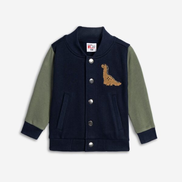 Jacket fleece baby boy blue-light khaki