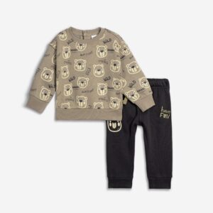 Set fleece baby boy eykalyptus allover/anthracite