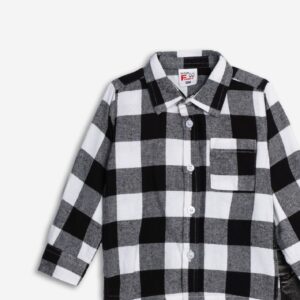 Camisa de cuadros blanco/negro bebé