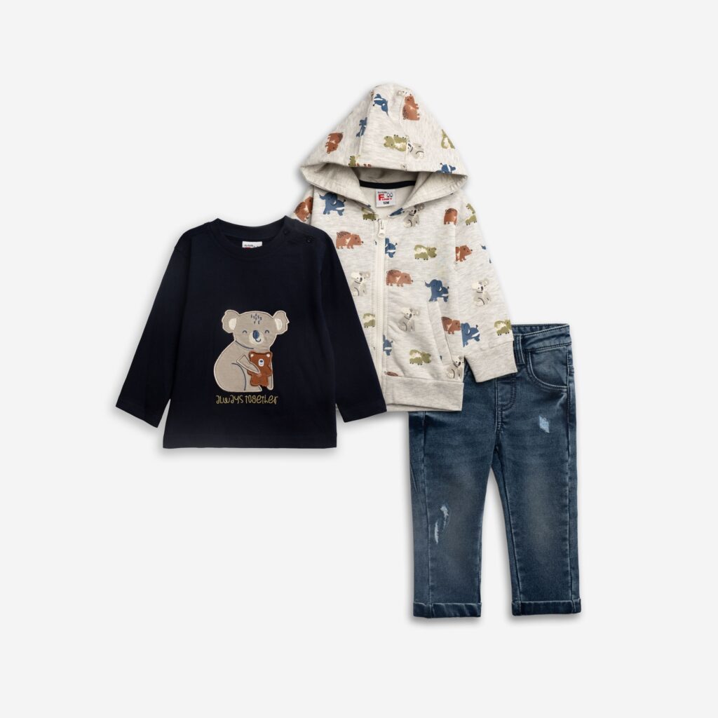 Camiseta manga larga beb&eacute; azul koala