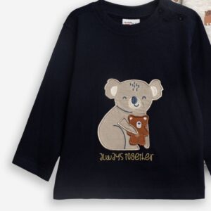 Camiseta manga larga bebé azul koala