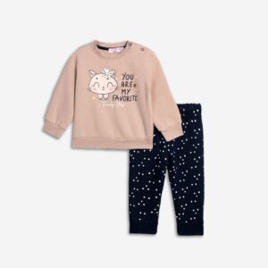 Set fleece baby girl nostalgia/blue allover