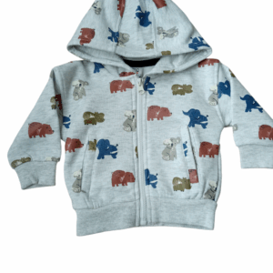 Chaqueta polar gris animales bebé niño