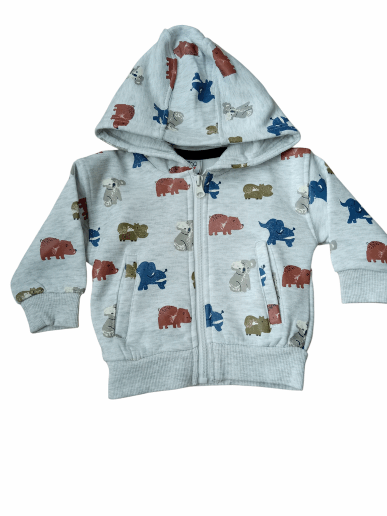Chaqueta polar gris animales beb&eacute; ni&ntilde;o